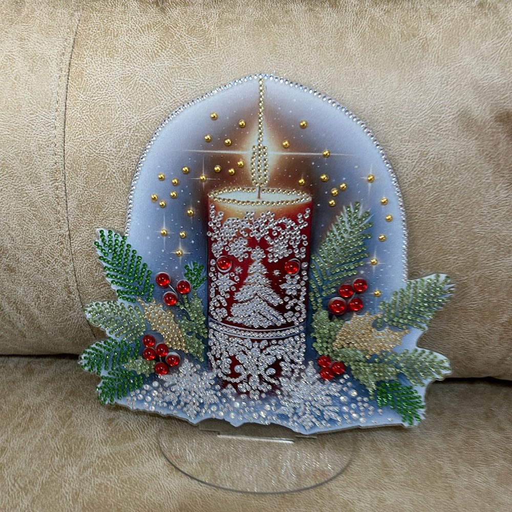 Festive Red Candle Holiday Decoration.     The Tree